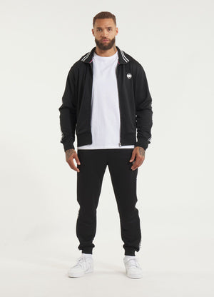 Men's Sweatjacket Oldschool Tape Logo - Black
