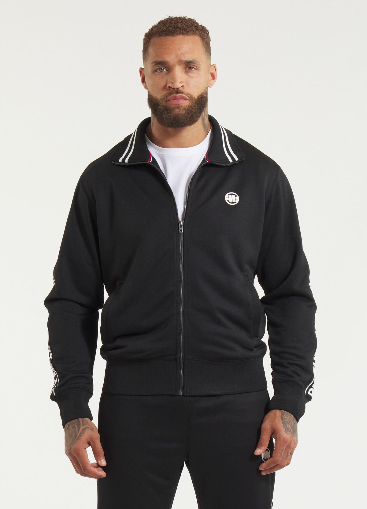 Men's Sweatjacket Oldschool Tape Logo - Black