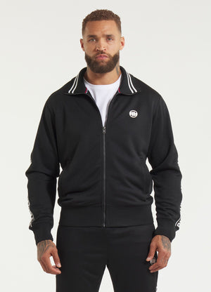 Men's Sweatjacket Oldschool Tape Logo - Black