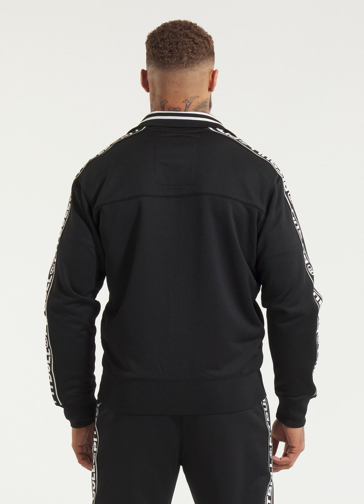 Men's Sweatjacket Oldschool Tape Logo - Black