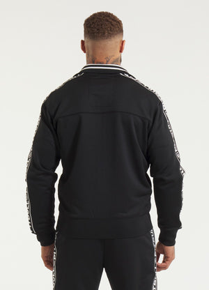 Men's Sweatjacket Oldschool Tape Logo - Black