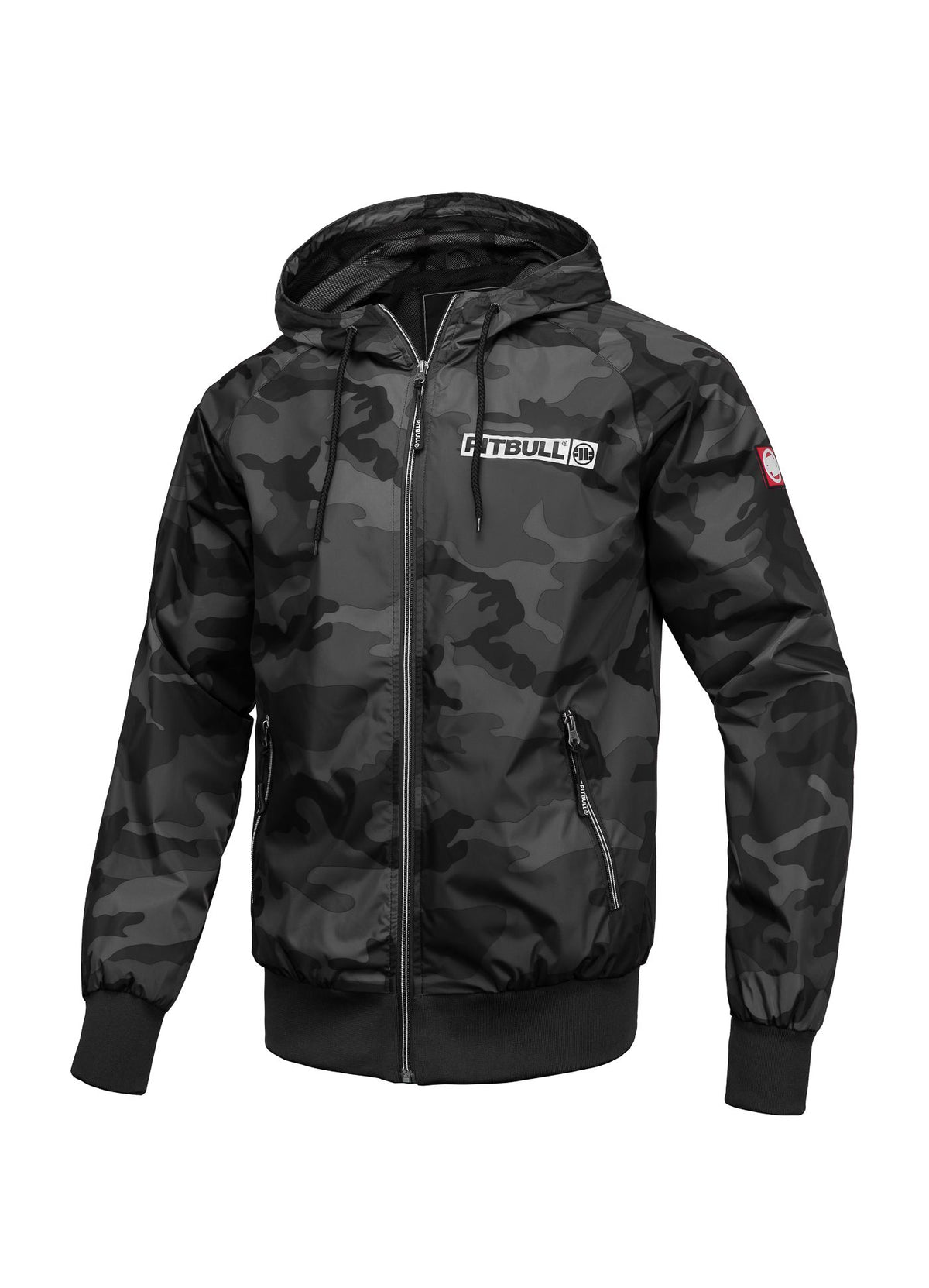 Men's hooded jacket Athletic Hilltop - All Black Camo