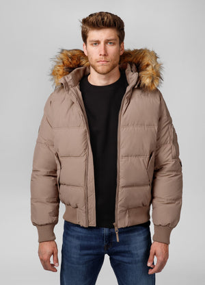 Men's winter hooded jacket Burnt