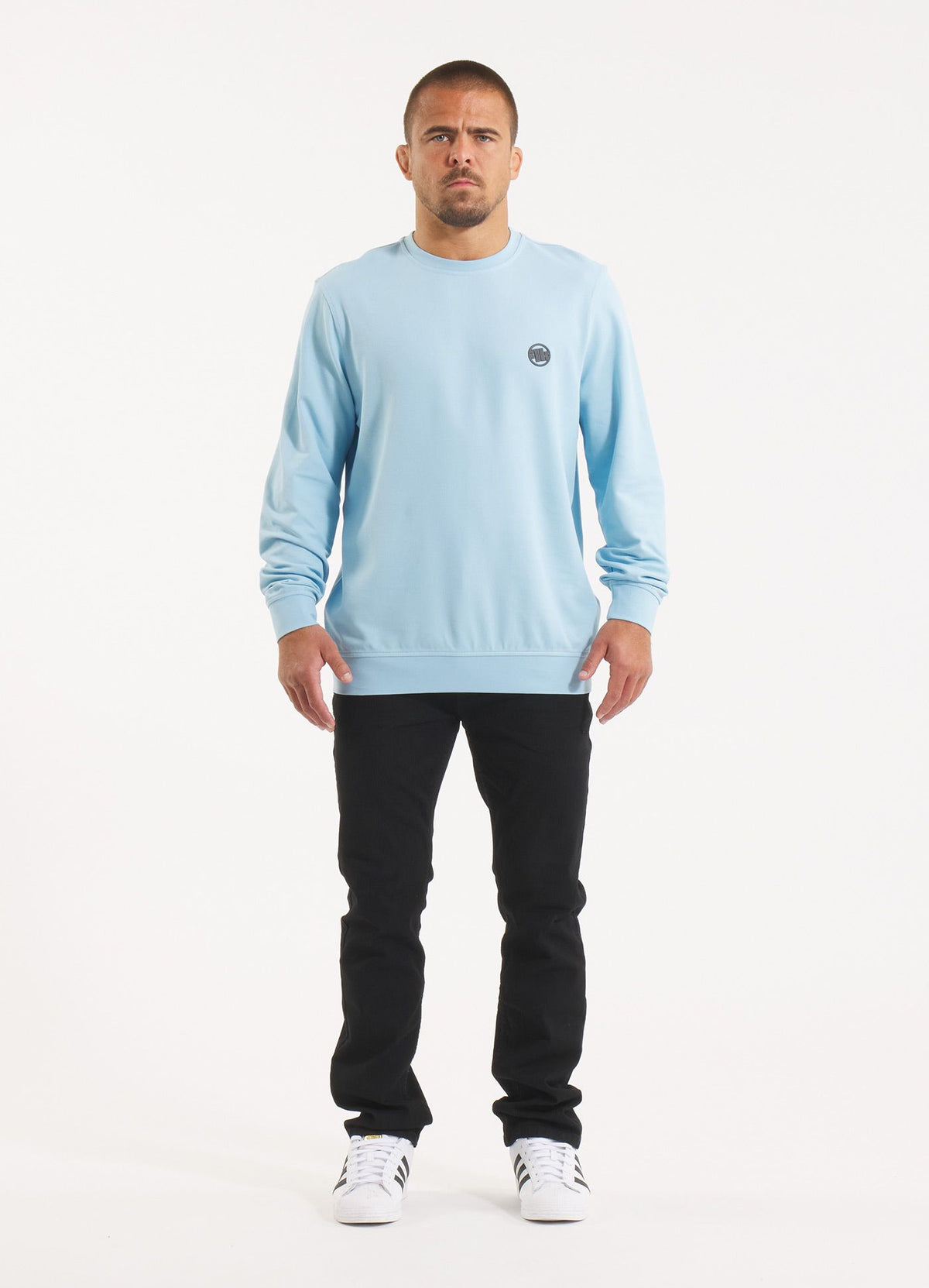 Men's Longsleeve Pique Rockey - Light blue